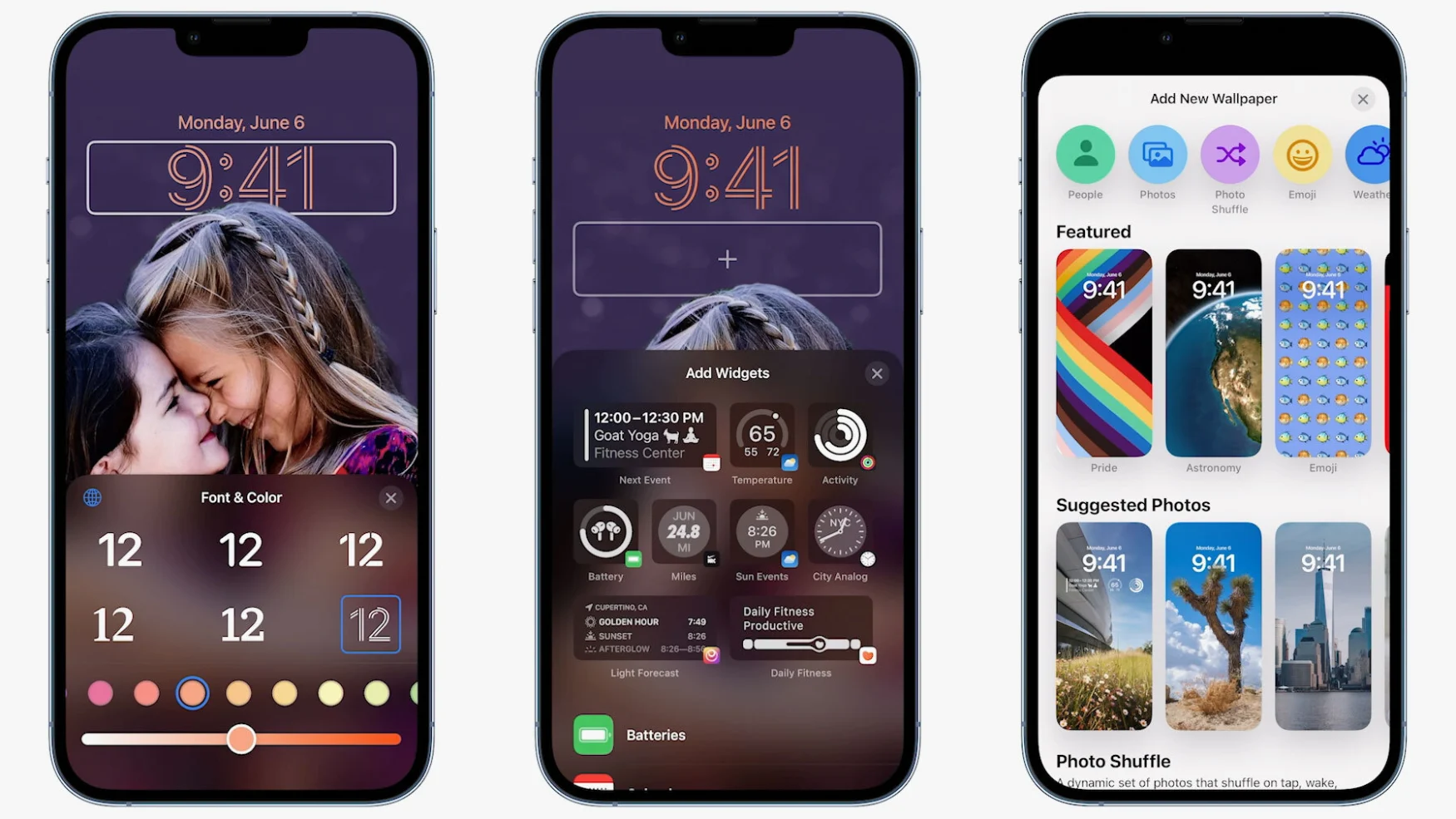 The new lock screen in iOS 16 features a wide range of customization options for things like font and widgets. 