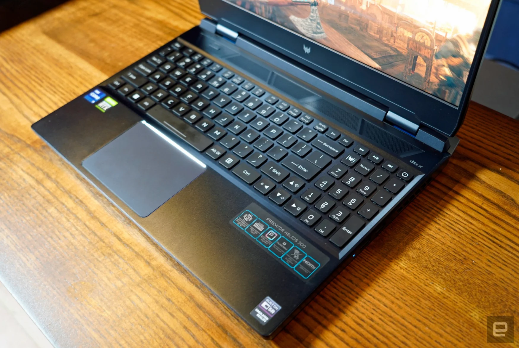 Acer Predator Helios 300 SpatialLabs Edition keyboard and trackpad