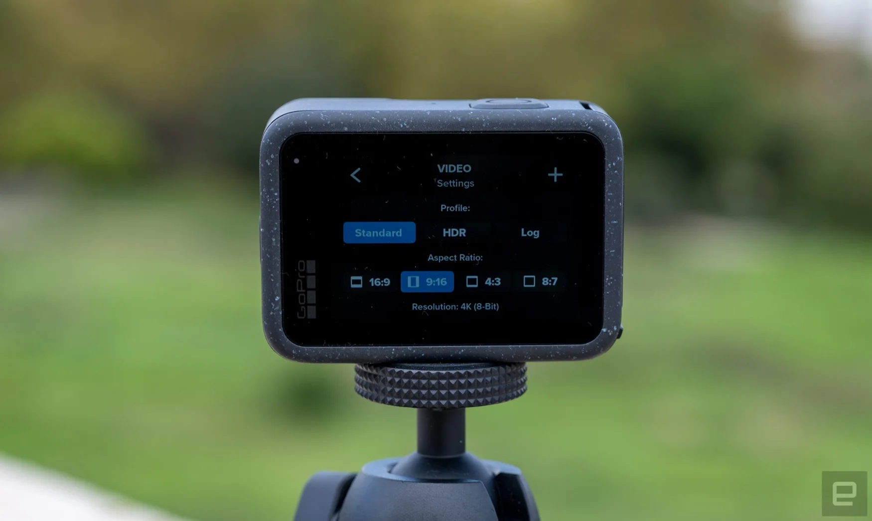 The vertical video settings page of the GoPro Hero 12 Black is shown.
