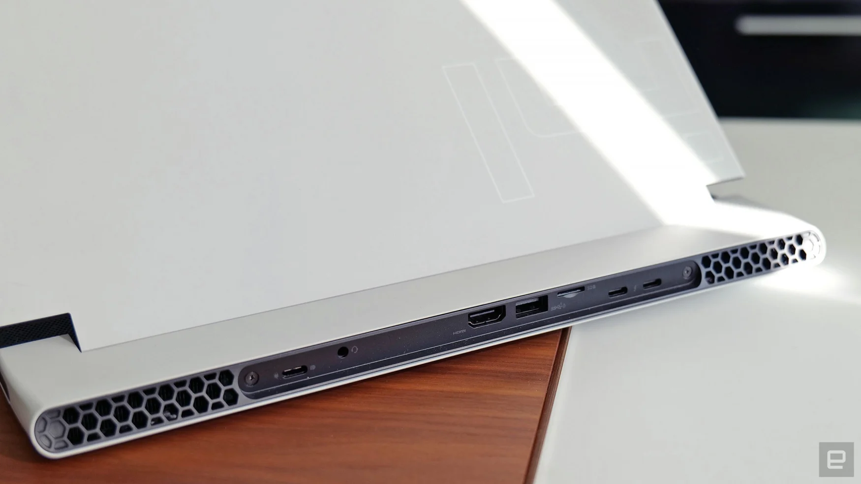 For a thin-and-light gaming notebook, the x14 has a solid selection of ports including three USB-C, HDMI 2.1, a combo headphone/mic jack, and even a microSD card slot. 