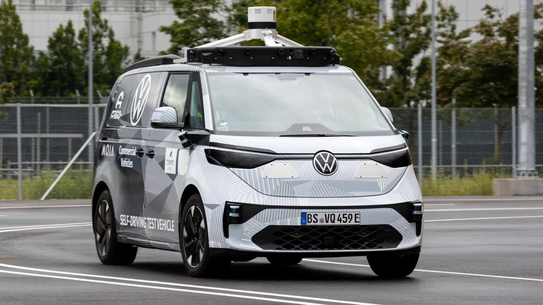 Volkswagen's ID.Buzz electric minivan appears as a self-driving prototype