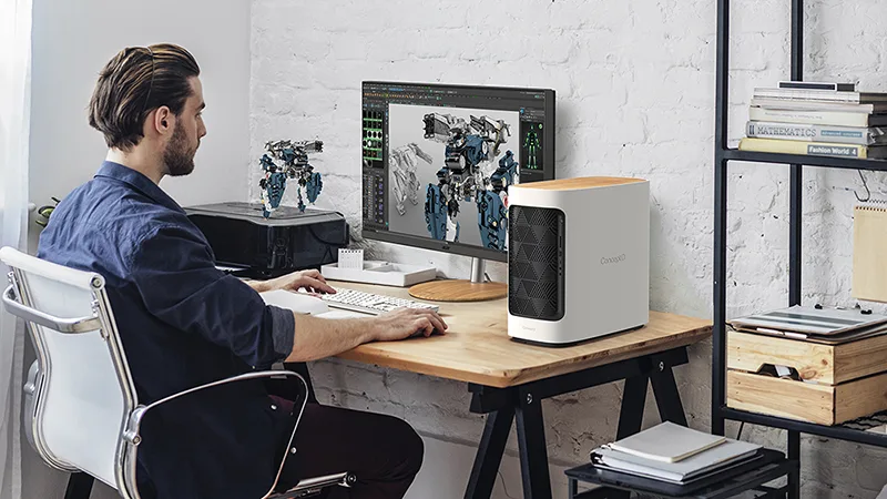 Image of Acer's ConceptD Model 300 mid-tower for creative tasks.