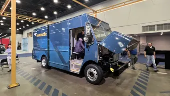 Harbinger medium-duty electric truck at 2022 Detroit Auto Show