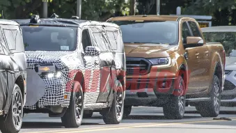 Ford Maverick spy photos with Ford Ranger and rear suspension