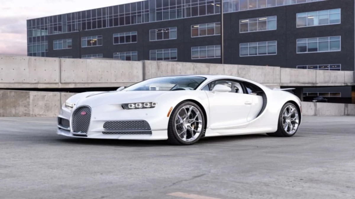 Post Malone's very white Bugatti Chiron is up for grabs