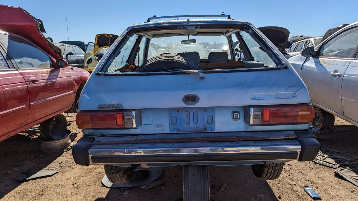62 - 1981 Subaru Leone hatchback in Colorado junkyard - photo by Murilee Martin