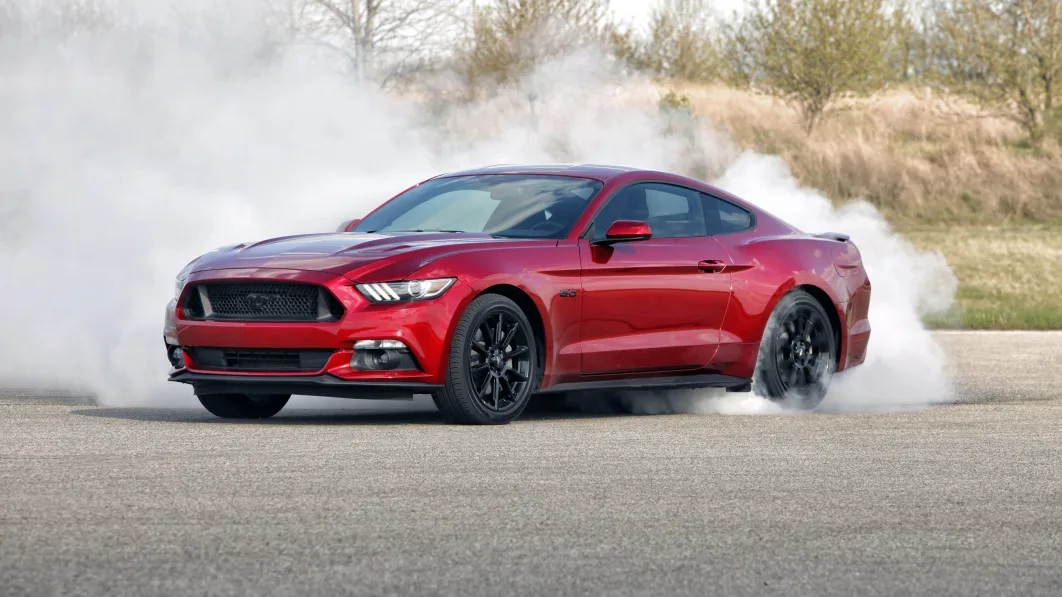 2016 Ford Mustang GT Black Package burnout tire smoke