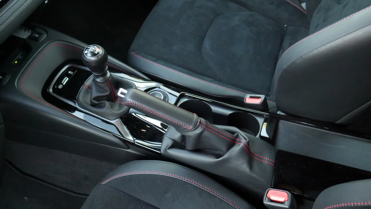 2023 Toyota GR Corolla Circuit handbrake and center console