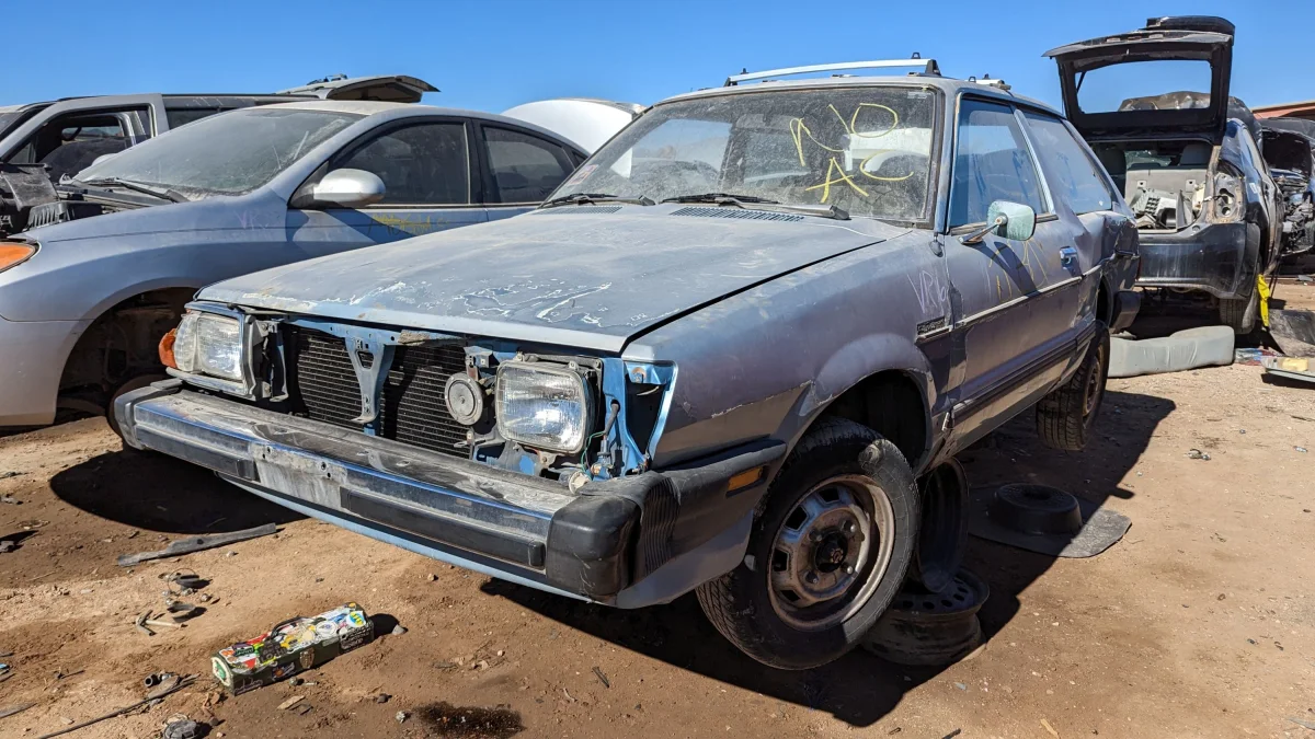 49 - 1981 Subaru Leone hatchback in Colorado junkyard - photo by Murilee Martin