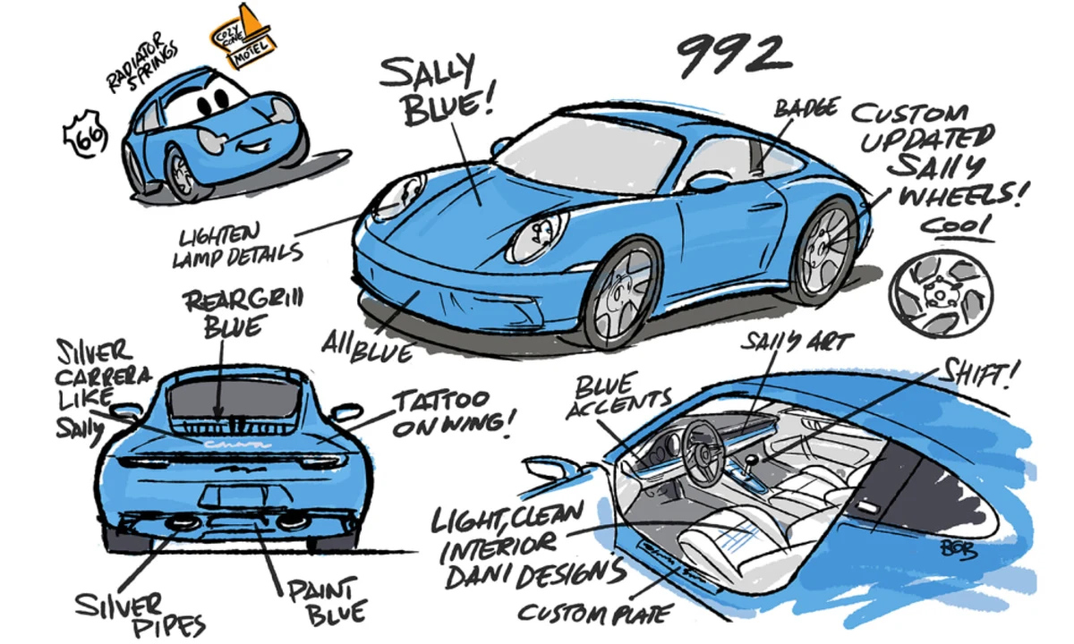 Susceptibles a Acción de gracias vistazo Porsche and Pixar team up to create a Sally-inspired 911 - Autoblog