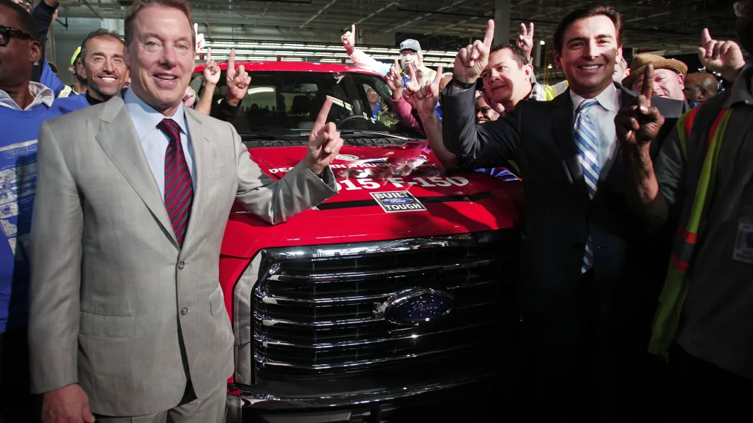 Bill Ford, Top Ford Executives Hold Press Conference At Dearborn Truck Plant