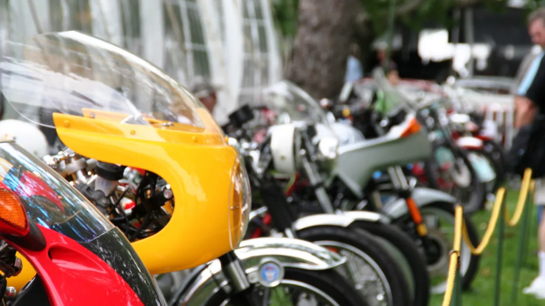 The row of motorcycles at the 2010 Greenwich Concours d'Elegance